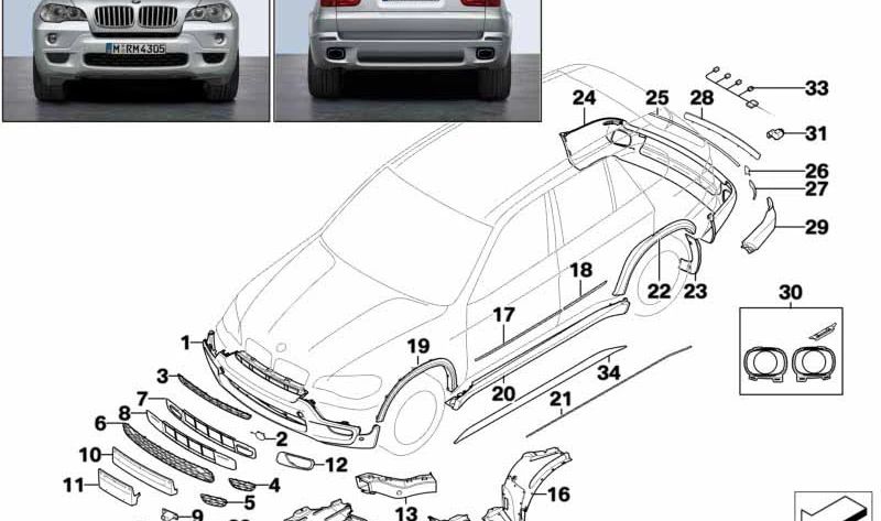 Moldura de puerta trasera izquierda sin pintar OEM 51137903859 para BMW E70 X5. Original BMW.