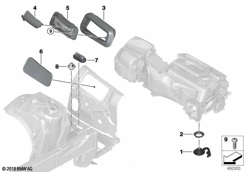 Difusor para BMW X3 F97, G01, G08, X4 F98, G02 (OEM 64319364882). Original BMW