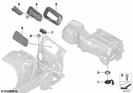 Kondenswasser-Ablaufrohr für BMW G32, G32N, F97, F97N, G01, G01N, G08, G08N, F98, F98N, G02, G02N, F95, G05, G18, G18N, F96, G06, G07 (OEM 64119301583). Original BMW.