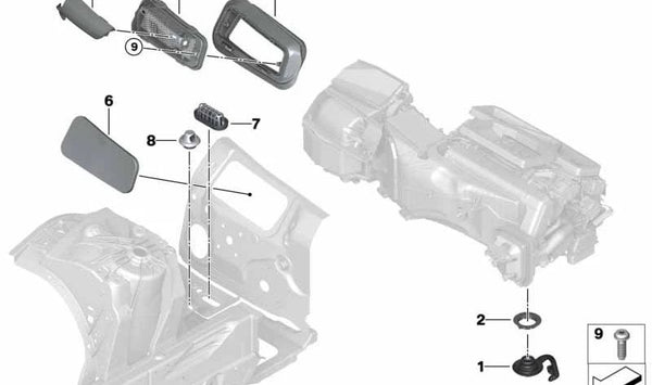 Cubierta para BMW X5 F95, G05, X6 F96, G06, X7 G07, XM G09 (OEM 64319389369). Original BMW