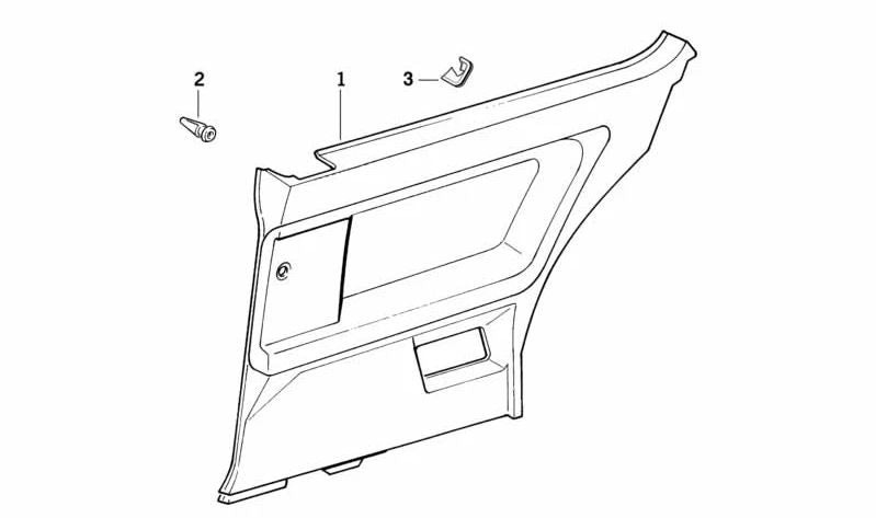 Cubierta trasera izquierda para BMW Serie 3 E36 (OEM 51368151845). Original BMW