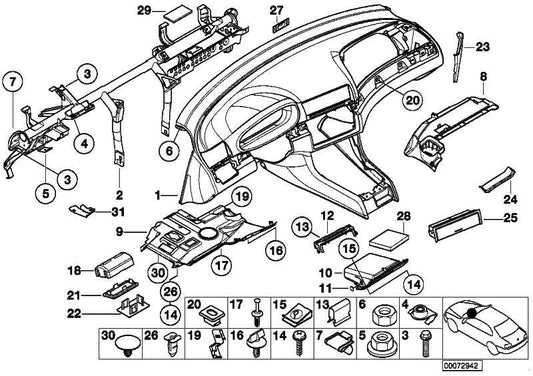 Revestimiento Tapa Superior Depales Para Bmw E46 . Original Bmw. Recambios