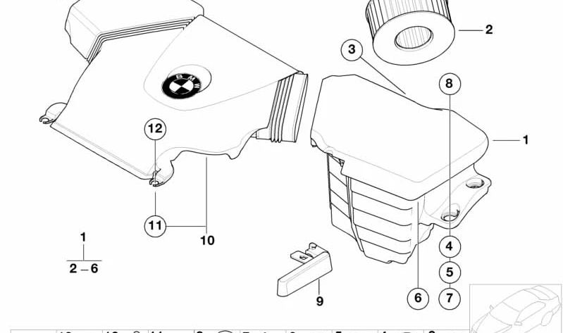 Silenciador de admisión OEM 13717509543 para BMW E46 (Todos los modelos compatibles). Original BMW.