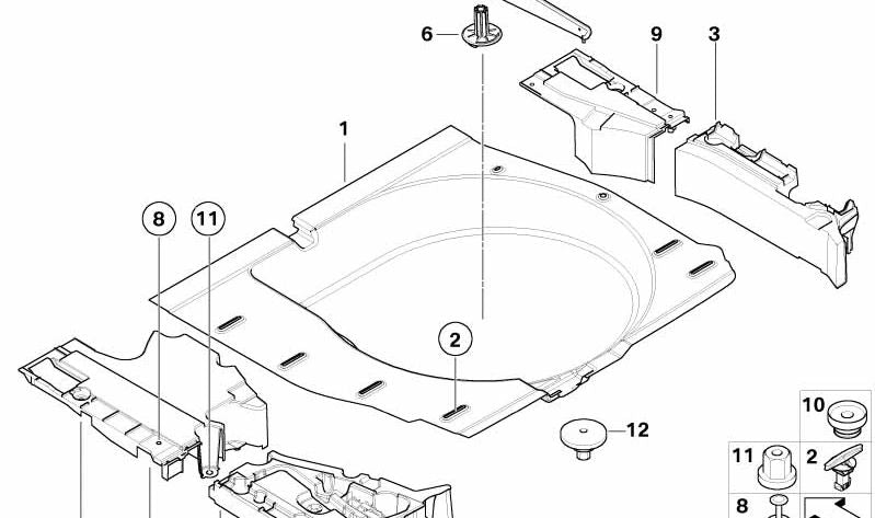 Soporte para Separador del Maletero para BMW E39 (OEM 51478208732). Original BMW