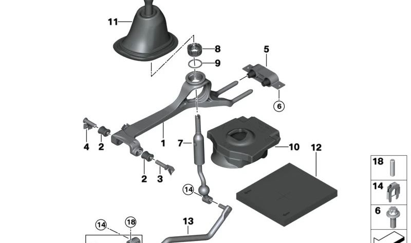 Palanca de cambios para BMW Serie 2 G87, Serie 3 G80, G80N, Serie 4 G82, G82N (OEM 25118097156). Original BMW