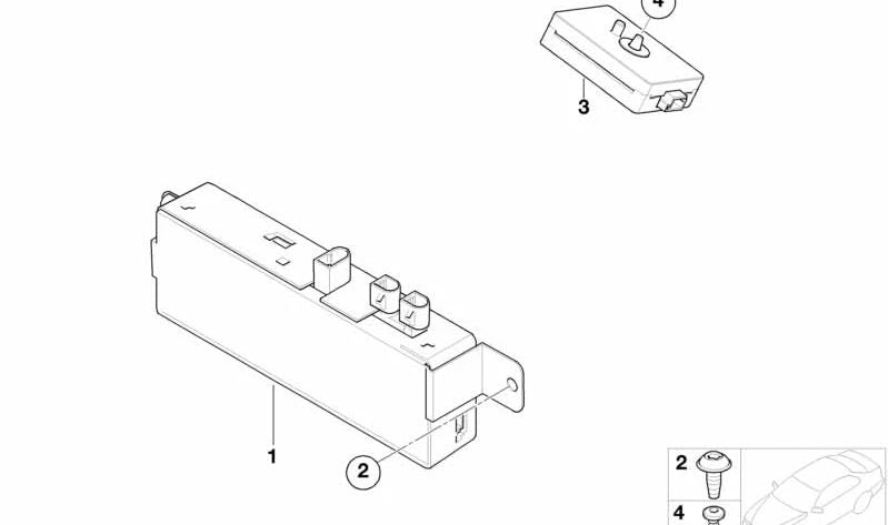 Amplificador de antena para BMW Serie 3 E46 (OEM 65206913267). Original BMW