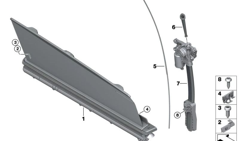 Elevador de vidro elétrico esquerdo OEM 51357479751 para BMW F93 (M8 Gran Coupe), G16 (Série 8 Gran Coupe). BMW originais.