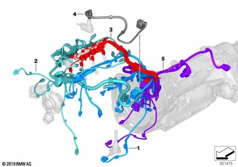 Cableado Módulo de Motor y Transmisión para BMW G20, G21, G22, G23, G26, G01, G02 (OEM 12535A32749). Original BMW