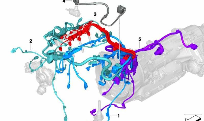 Cableado eléctrico del motor y módulo de transmisión OEM 12538482370 para BMW G42, G20, G21, G28, G22, G23, G26, G01, G29. Original BMW.