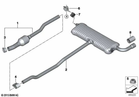 Silenciador Trasero para BMW F46, F46N (OEM 18308582494). Original BMW