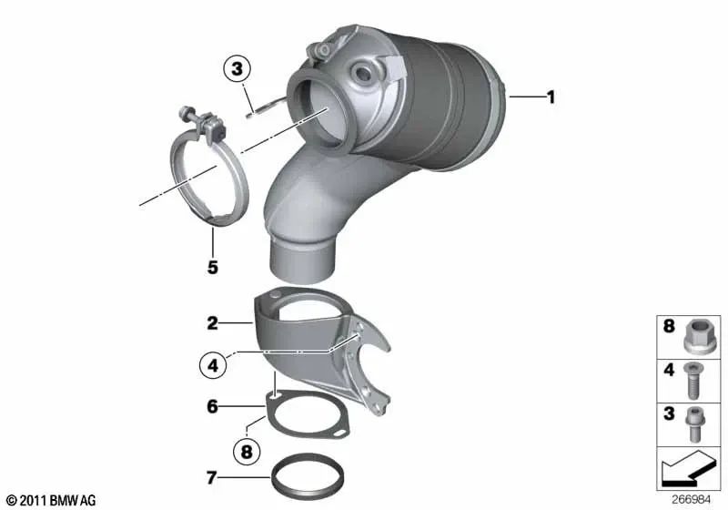 Tornillo avellanado para BMW Serie 5 F10, Serie 6 F06, F06N, F12, F12N, F13, F13N, Serie 7 F01, F02, F04, X5 E70, E70N, X6 E71, E72 (OEM 07119902715). Original BMW