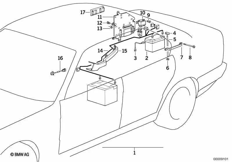 Tension guide for BMW E34, E32 (OEM 61211459044). Genuine BMW