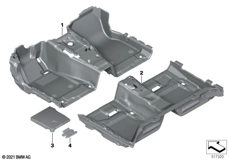 Heckbodenverkleidung für BMW E46, F30, F80 (OEM 51479871099). Original BMW