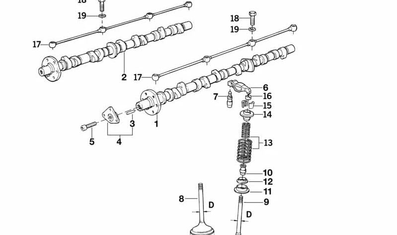 Casquillo de empuje árbol de levas OEM 11331727202 para BMW E30, E36, E34, E32, E31. Original BMW.