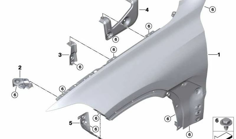 Soporte pared lateral delantero izquierda para BMW X5 F95, G05, G18, X6 F96, G06 (OEM 41007492365). Original BMW