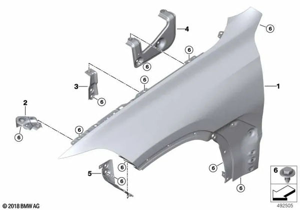 Soporte lateral frontal derecho para BMW X7 G07, G07N (OEM 41007497292). Original BMW.