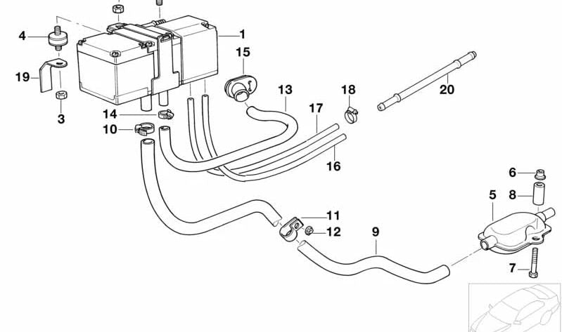 Soporte para calefacción estacionaria OEM 41148147940 para BMW E34, E32. Original BMW.