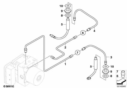 Rohrleitung für BMW E60, E63, E64 (OEM 34326772488). Original BMW