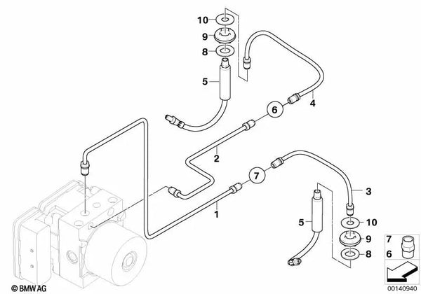 Rohrleitung para BMW E60, E63, E64 (OEM 34326772488). Original BMW