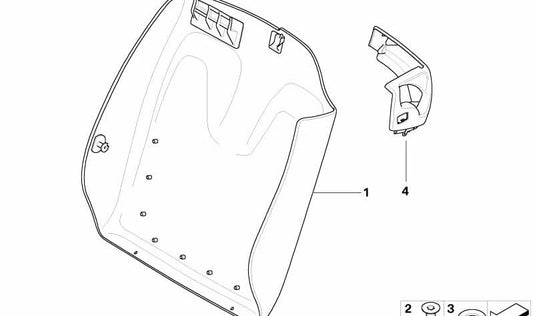 Respaldo con red de almacenamiento derecha OEM 52109129406 para BMW Serie 3 Cabrio (E93). Original BMW.