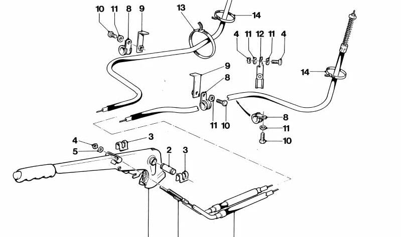 Palanca del freno de mano para varios modelos/series de BMW (OEM 34412162629). Original BMW.