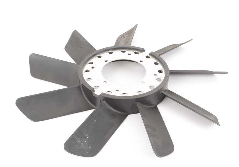 9-blade fan for BMW 3 Series E21, E30 5 Series E12, E28 6 Series E24 7 Series E23 (OEM 11521273086). Genuine BMW.