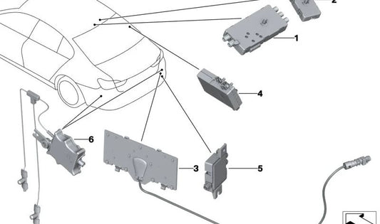 Interference suppression filter (Sperrkreis) OEM 65208734713 for BMW 5 Series F90, G30, G31 and 7 Series G11, G12. Original BMW.