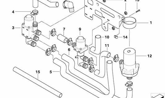 Absperrventil für Latentwärmespeicher für BMW 5er E39 (OEM 64128368561). Original BMW