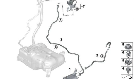 Válvula de cierre para BMW Serie 2 U06, X1 U11 (OEM 16139884310). Original BMW