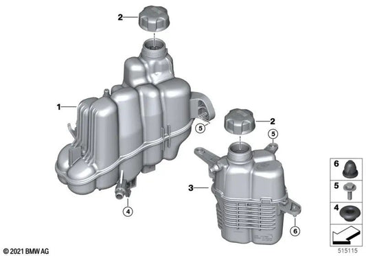 Depósito de compensación para BMW X1 U11, U12 (OEM 17138476673). Original BMW.