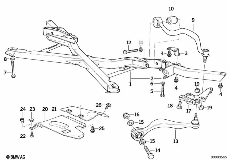 Placa de protección térmica trasera izquierda para BMW E31 (OEM 32211141399). Original BMW.