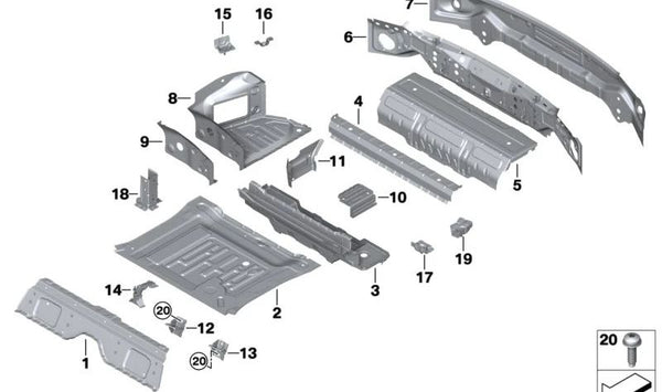 Parachoques trasero completo OEM 41007494451 para BMW F91, F92, F93, G14, G15, G16. Original BMW.