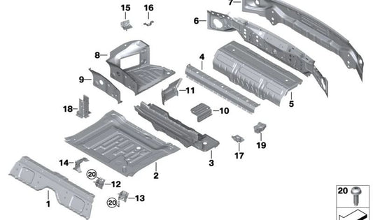 Extensión de guardabarros trasero izquierdo para BMW F93, G16 (OEM 41007499109). Original BMW