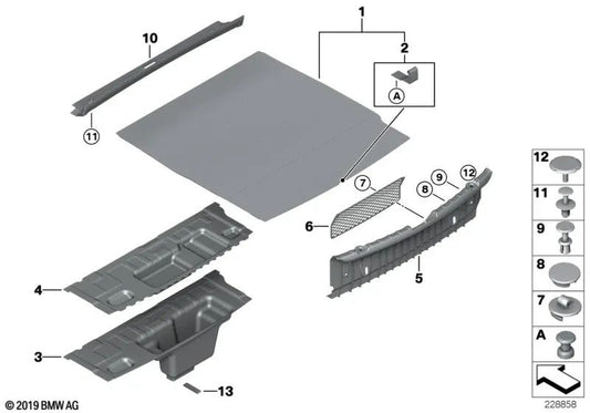 Kofferraumeinsatzbasis für BMW 6er F12, F12N (OEM 51477224799). Original BMW.