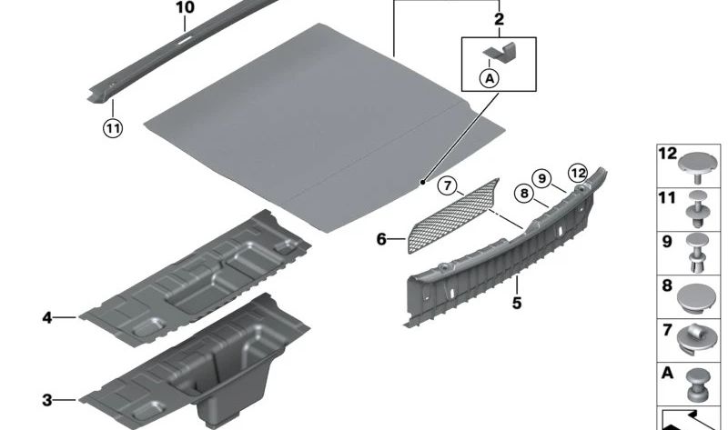 OM 51477225341 Robblar de base basé pour BMW F06, F12, F13. BMW d'origine.