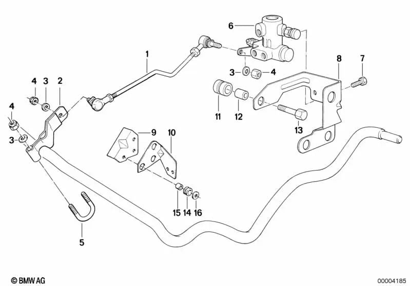 Regulating valve support for BMW 5 Series E34 (OEM 37121134169). Original BMW.