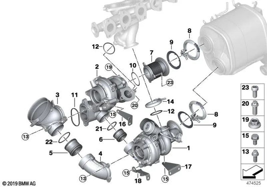 Conducto de aire limpio para BMW Serie 5 G30, G31 Serie 7 G11, G12 X5 G05 X6 G06 X7 G07 (OEM 11658586861). Original BMW