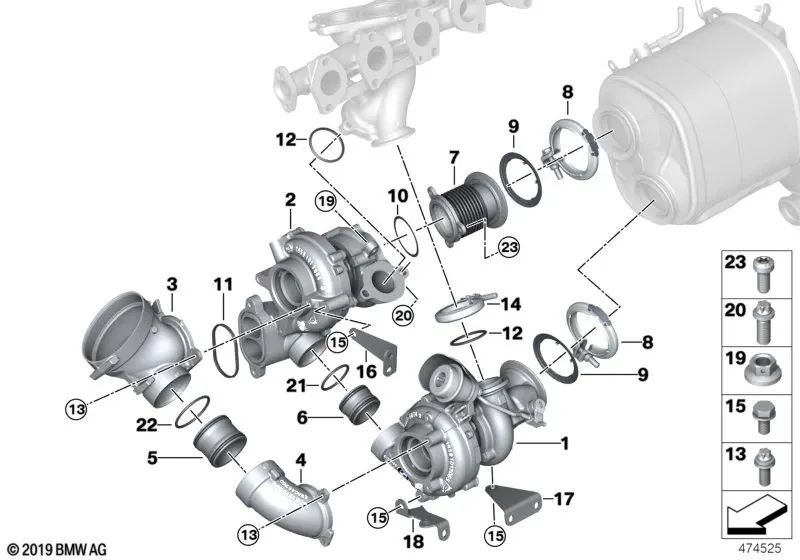 Gasket for BMW G30, G31, G11, G12, G05, G06, G07 (OEM 11658579327). Genuine BMW.