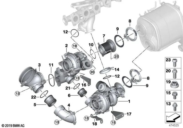 Junta para BMW G30, G31, G11, G12, G05, G06, G07 (OEM 11658579327). Original BMW.