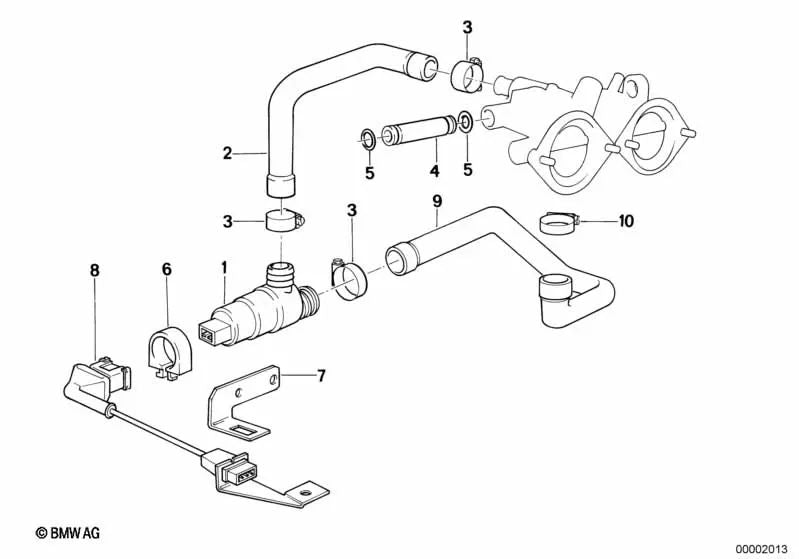 Tubo para BMW Serie 5 E34 (OEM 13411312707). Original BMW.