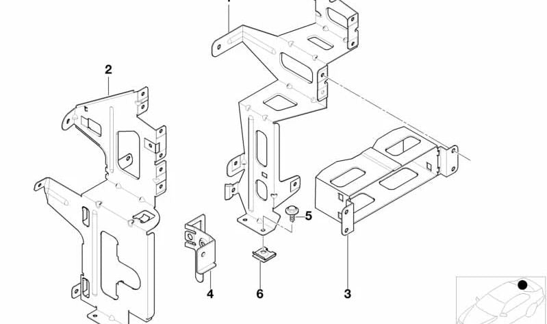 Soporte Monitor de Bordo-Radio para BMW Serie 3 E46 (OEM 65128370931). Original BMW