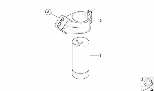 Dryer Bottle Holder for BMW Z4 E85, E86 (OEM 64536920331). Original BMW.