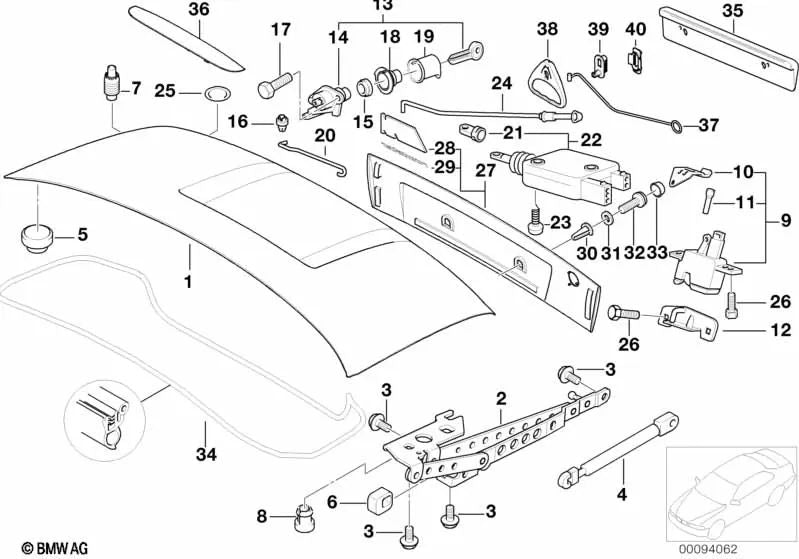 Embellecedor Portón Trasero para BMW Serie 3 E90, E91, E92, E93 (OEM 51132496716). Original BMW