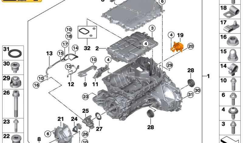 Señal de advertencia de batería HV pequeña para BMW Serie 2 F45, U06, Serie 3 G20, Serie 4 G26E, Serie 5 G60, Serie 7 G70, i I01, X1 U11, X2 U10, X3 G01, X5 G05, Mini F57F, F60 (OEM 12377626091). Original BMW