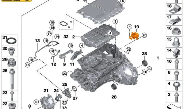 Conexión de Alto Voltaje para BMW U06, U11, U12 (OEM 12909470552). Original BMW