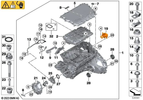 Elemento de compensación de presión para BMW Serie 2 U06, Serie 5 G60, Serie 7 G70, i I20, X1 U11, U12 (OEM 12371023794). Original BMW