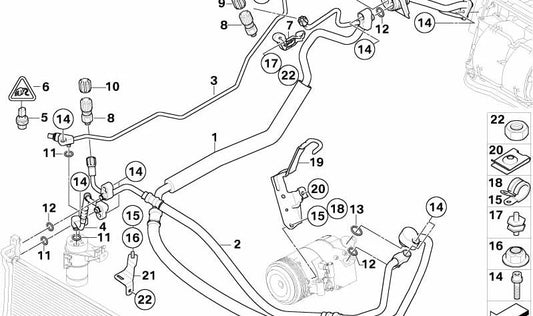 Pipe di aspirazione per BMW E83N (OEM 64533455914). BMW originale