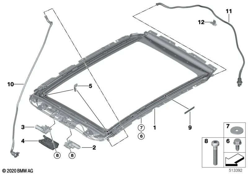 Manguera de drenaje de agua trasera izquierda para BMW F97, G01, G08 (OEM 54107414347). Original BMW