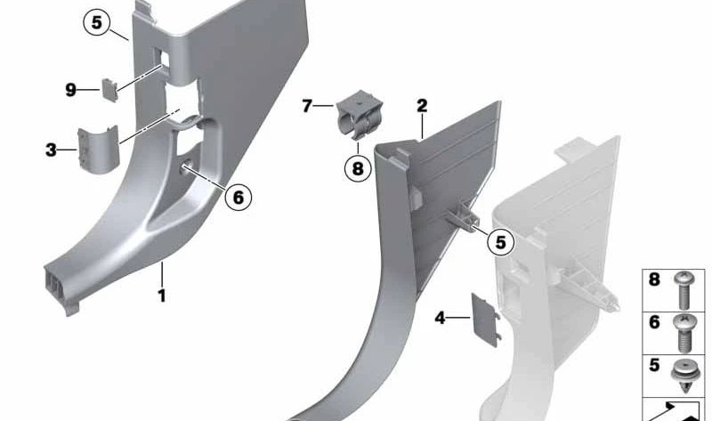 Pannello laterale inferiore OEM anteriore sinistro 51437222187 per BMW F25, F26. BMW originale.