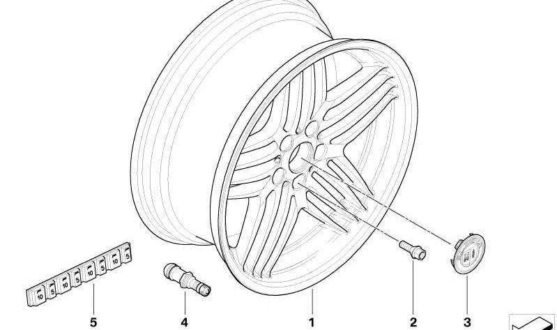 Wheel bolt for BMW E52 (OEM 36118022581). Original BMW.